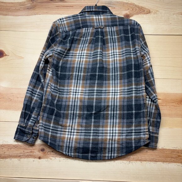 Eddie Bauer Flannel Shirt Small Gray Brown Button Up Long Sleeve Outdoors - Picture 10 of 12